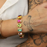 TOVA-Anjali Bracelet-Bracelets-Gold Plated, Watermelon Crystal-Blue Ruby Jewellery-Vancouver Canada