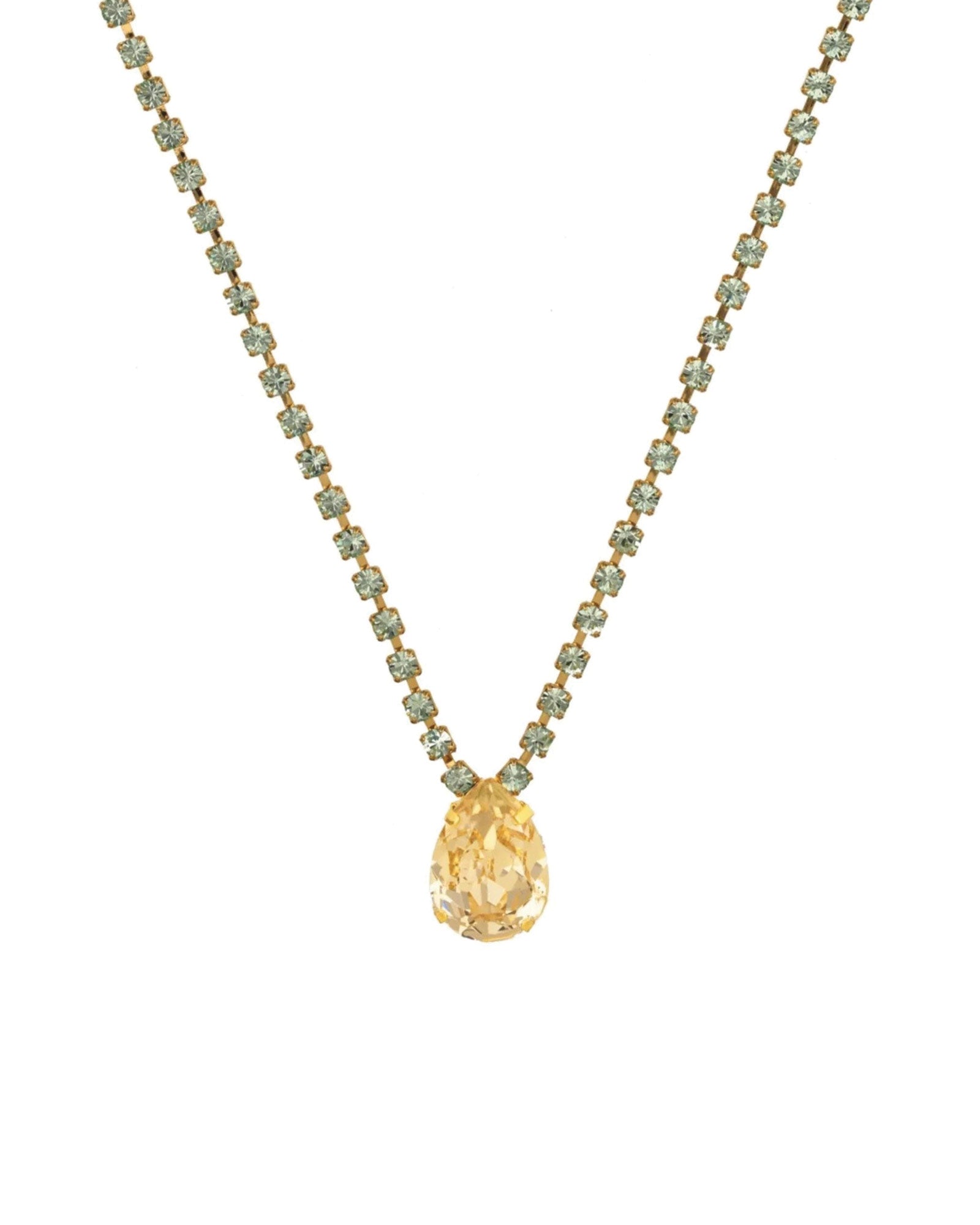 TOVA-Milli Necklace-Necklaces-14k Gold Plated, Peach & Mint Crystal-Blue Ruby Jewellery-Vancouver Canada