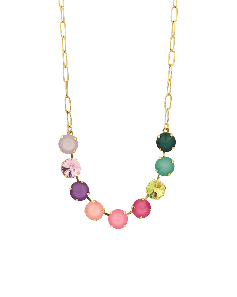 TOVA-Mini Sofia Necklace-Necklaces-Gold Plated, Pop 2 Crystal-Blue Ruby Jewellery-Vancouver Canada