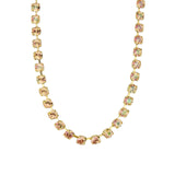 TOVA-Sarina Necklace-Necklaces-14k Gold Plated, Light Peach Lemon Crystal-Blue Ruby Jewellery-Vancouver Canada