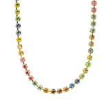 TOVA-Sarina Necklace-Necklaces-14k Gold Plated, Watermelon Ombre Crystal-Blue Ruby Jewellery-Vancouver Canada