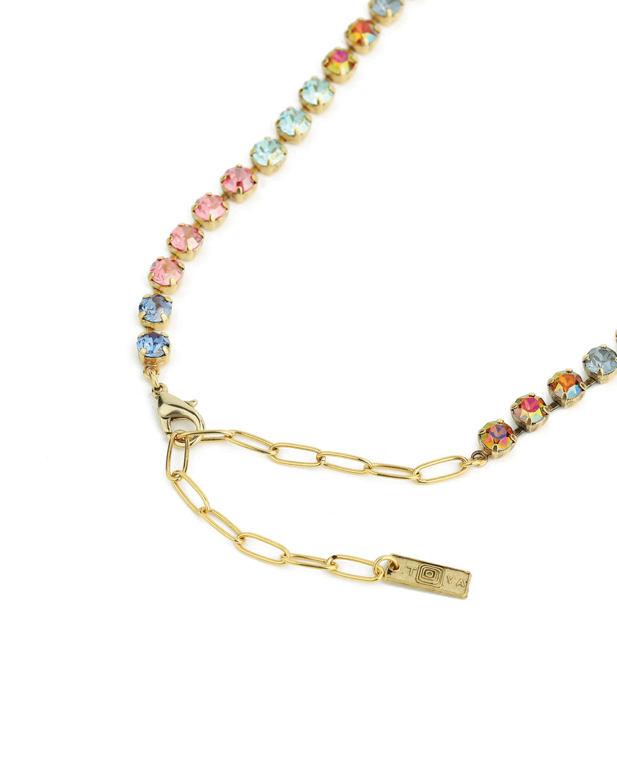 Sarina Necklace Gold Plated, Watermelon Crystal