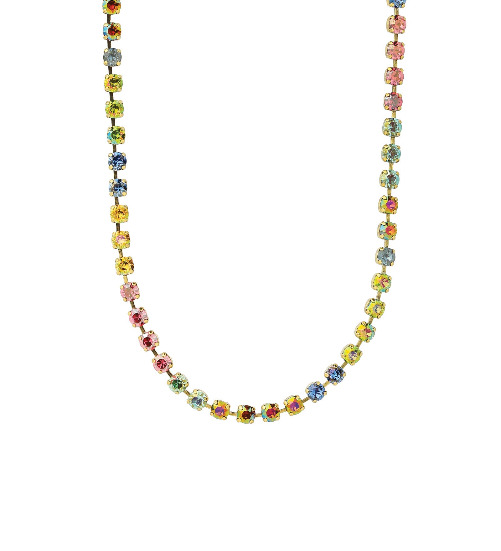 Sarina Necklace Gold Plated, Watermelon Crystal
