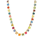 TOVA-Sarina Necklace-Necklaces-14k Gold Plated, Watermelon Crystal-Blue Ruby Jewellery-Vancouver Canada