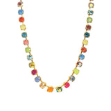 TOVA-Sarina Necklace-Necklaces-14k Gold Plated, Watermelon Crystal-Blue Ruby Jewellery-Vancouver Canada