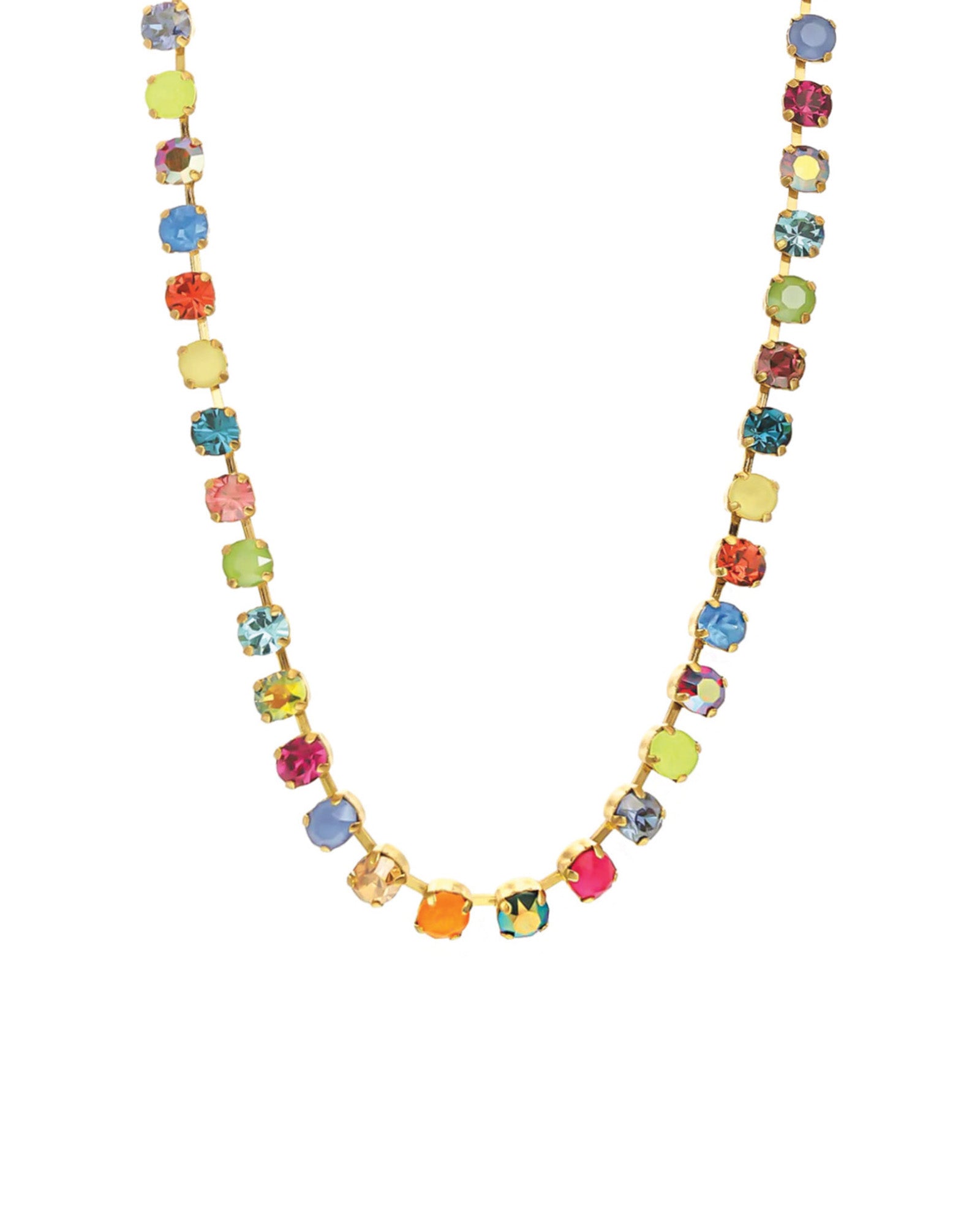 TOVA-Sarina Necklace-Necklaces-14k Gold Plated, Watermelon Crystal-Blue Ruby Jewellery-Vancouver Canada