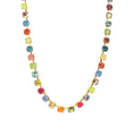 TOVA-Sarina Necklace-Necklaces-14k Gold Plated, Watermelon Crystal-Blue Ruby Jewellery-Vancouver Canada