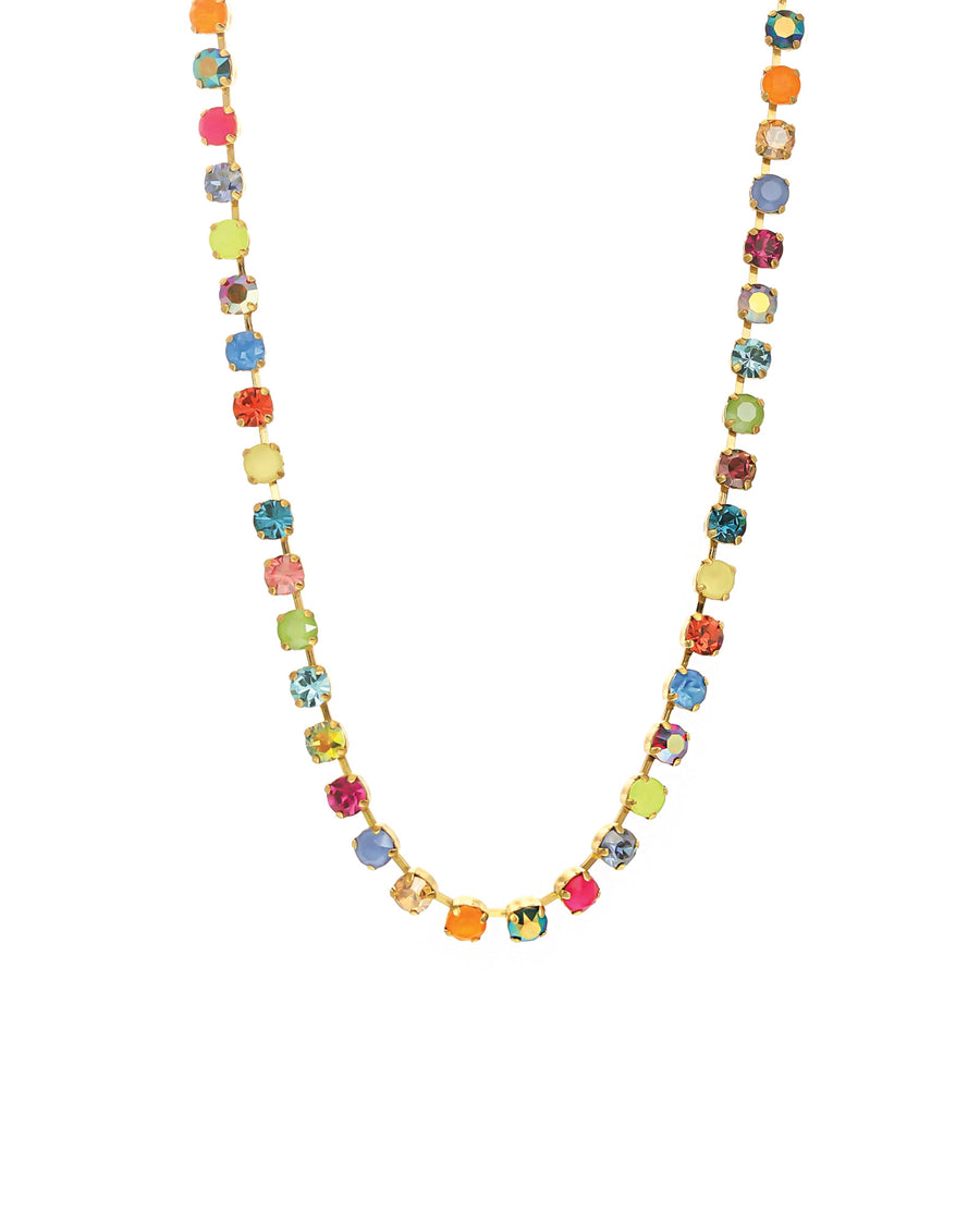TOVA-Sarina Necklace-Necklaces-Gold Plated, Watermelon Crystal-Blue Ruby Jewellery-Vancouver Canada
