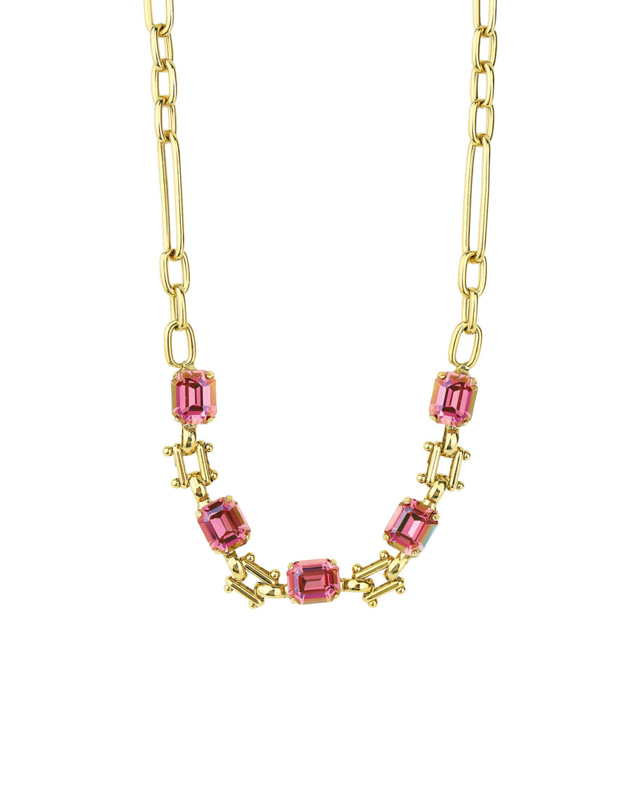 Blaire Necklace Gold Plated, Rose Lemon Crystal