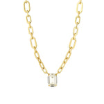 Dereka Necklace Gold Plated, Clear Crystal