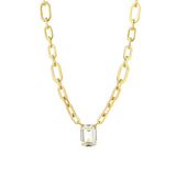 Dereka Necklace Gold Plated, Clear Crystal