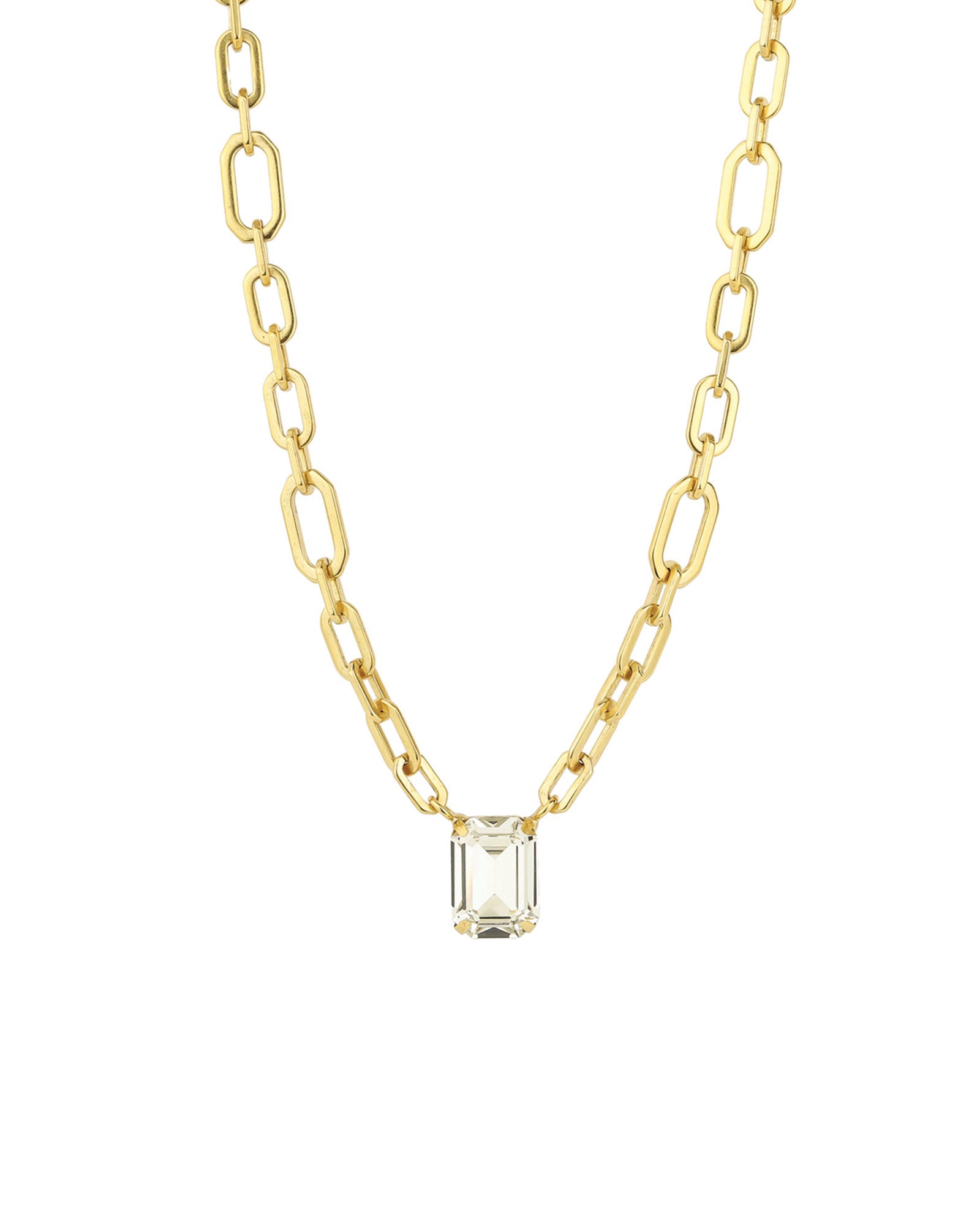 Dereka Necklace Gold Plated, Clear Crystal