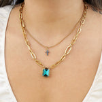 TOVA-Dereka Necklace-Necklaces-Gold Plated, Indicolite Crystal-Blue Ruby Jewellery-Vancouver Canada