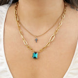 TOVA-Dereka Necklace-Necklaces-Gold Plated, Indicolite Crystal-Blue Ruby Jewellery-Vancouver Canada