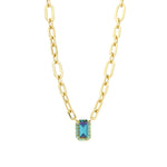 TOVA-Dereka Necklace-Necklaces-Gold Plated, Indicolite Crystal-Blue Ruby Jewellery-Vancouver Canada