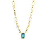 TOVA-Dereka Necklace-Necklaces-Gold Plated, Indicolite Crystal-Blue Ruby Jewellery-Vancouver Canada