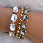 TOVA-Radmilla Bracelet | 8mm-Bracelets-Antique Gold-plated Brass-Blue Ruby Jewellery-Vancouver Canada