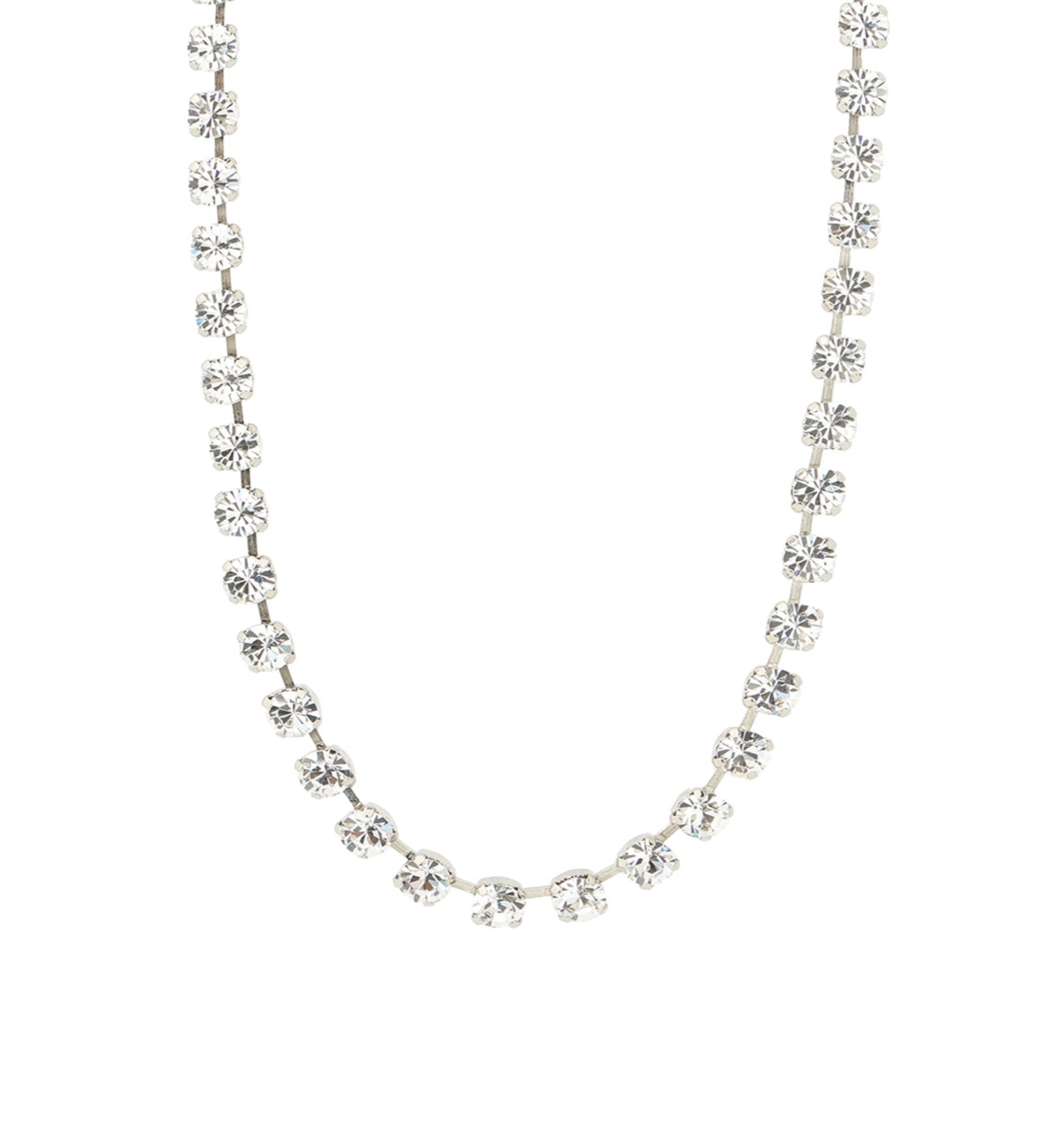 TOVA-Sarina Necklace-Necklaces-Silver Plated, White Crystal-Blue Ruby Jewellery-Vancouver Canada