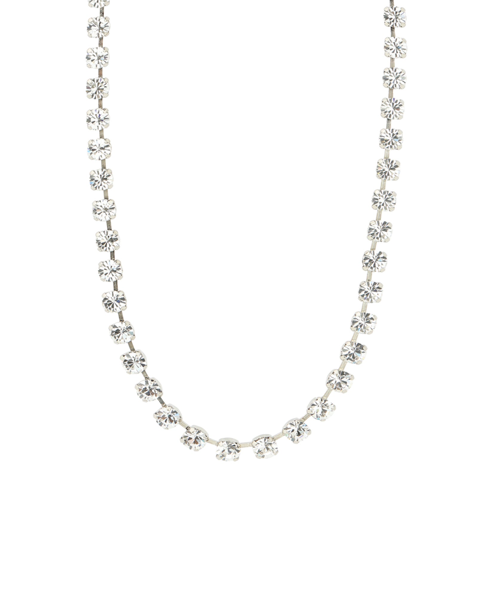 TOVA-Sarina Necklace-Necklaces-Silver Plated, White Crystal-Blue Ruby Jewellery-Vancouver Canada