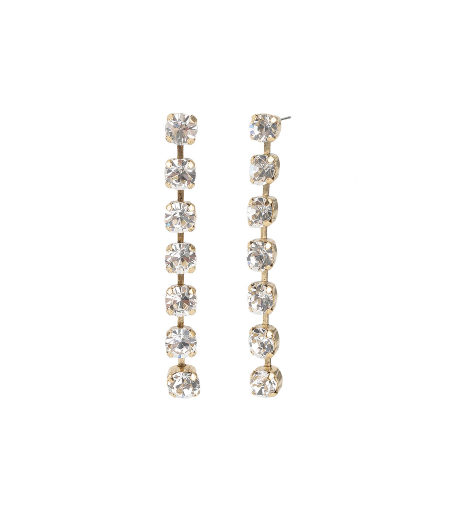 TOVA-Berenike Earrings-Earrings-14k Gold Plated, White Crystal-Blue Ruby Jewellery-Vancouver Canada