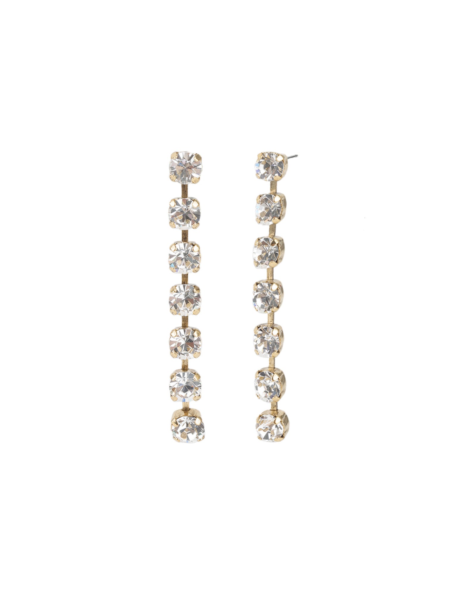 TOVA-Berenike Earrings-Earrings-14k Gold Plated, White Crystal-Blue Ruby Jewellery-Vancouver Canada