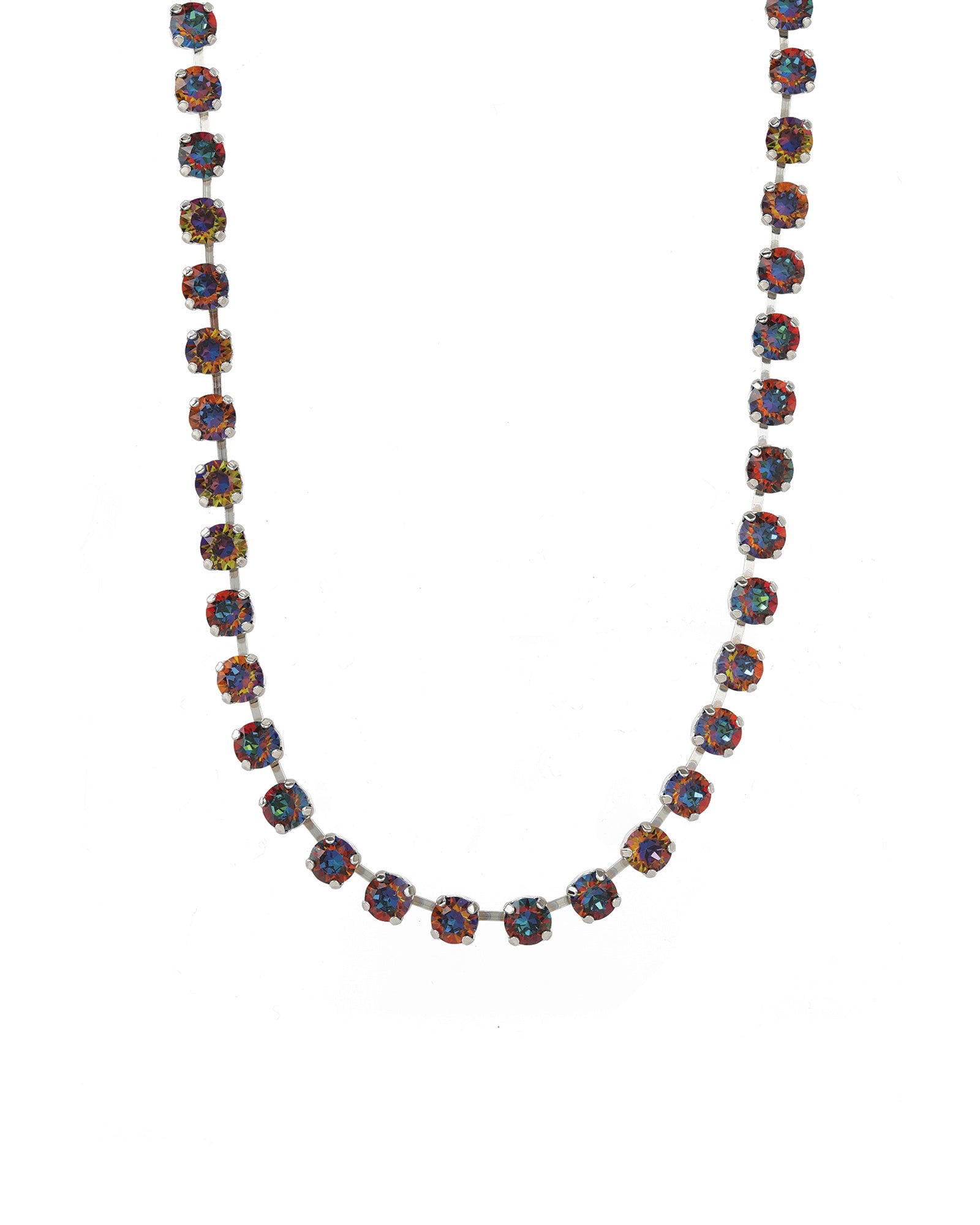 TOVA-Sarina Necklace-Necklaces-Silver Plated, Volcano Crystal-Blue Ruby Jewellery-Vancouver Canada