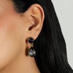 TOVA-Isabella Studs-Earrings-14k Gold Plated, Volcano Crystal-Blue Ruby Jewellery-Vancouver Canada