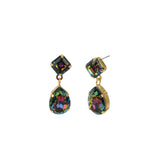 TOVA-Isabella Studs-Earrings-14k Gold Plated, Volcano Crystal-Blue Ruby Jewellery-Vancouver Canada