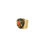 Gerda Ring 14k Gold Plated, Aqua Verde Crystal