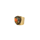Gerda Ring 14k Gold Plated, Aqua Verde Crystal