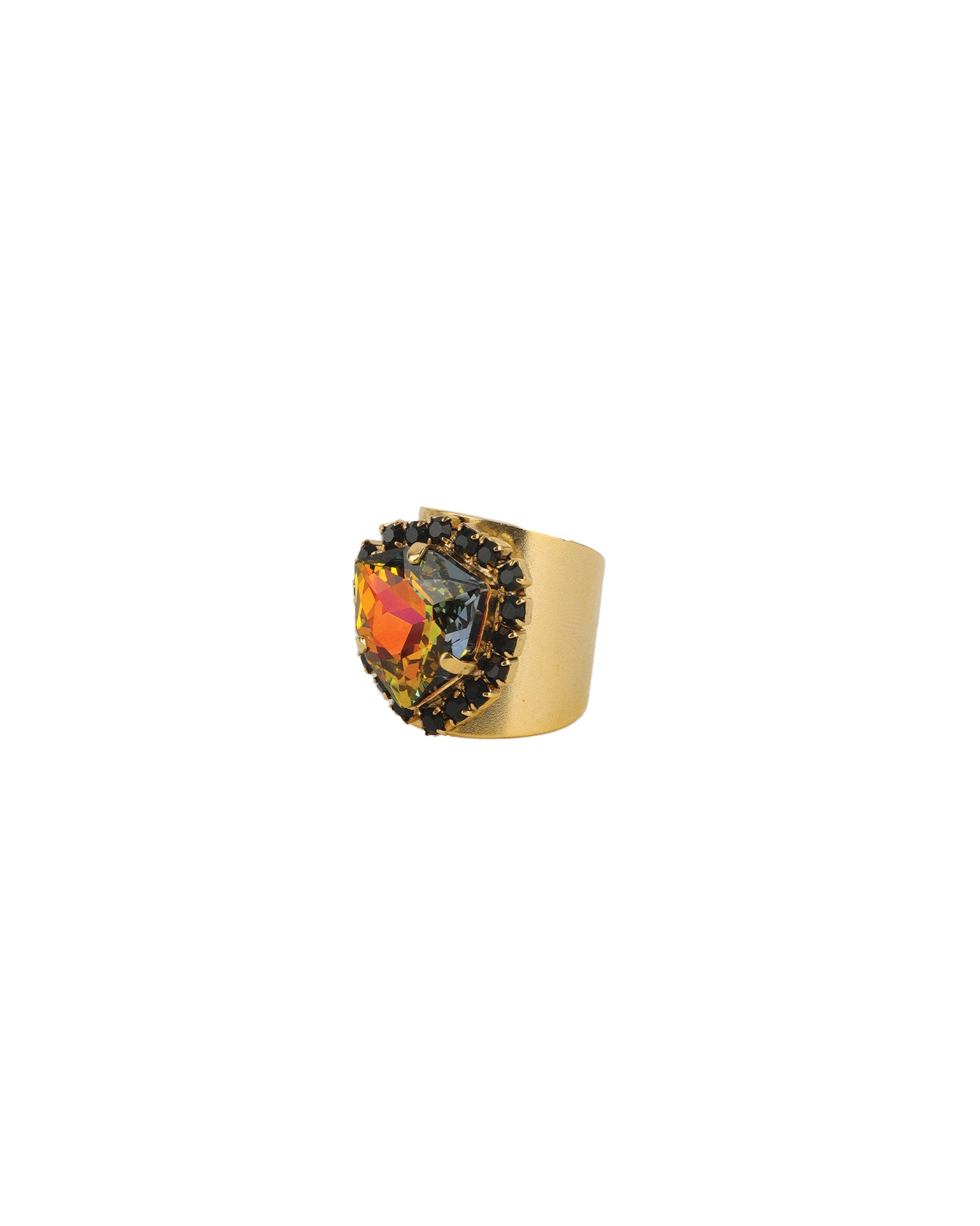 Gerda Ring 14k Gold Plated, Aqua Verde Crystal