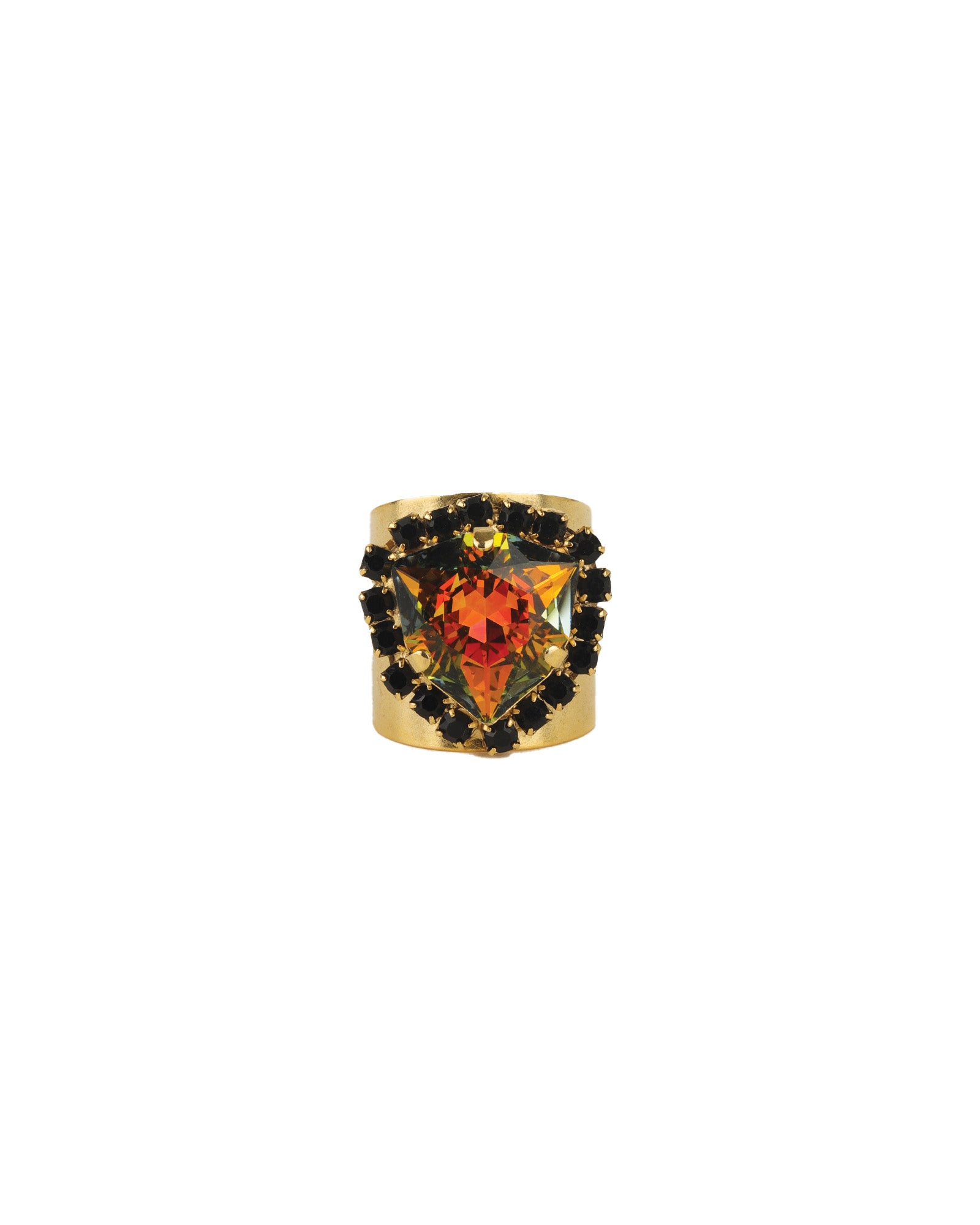 Gerda Ring 14k Gold Plated, Aqua Verde Crystal