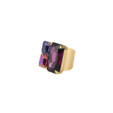 TOVA-Diana Ring-Rings-14k Gold Plated, Amethyst Crystal-Blue Ruby Jewellery-Vancouver Canada