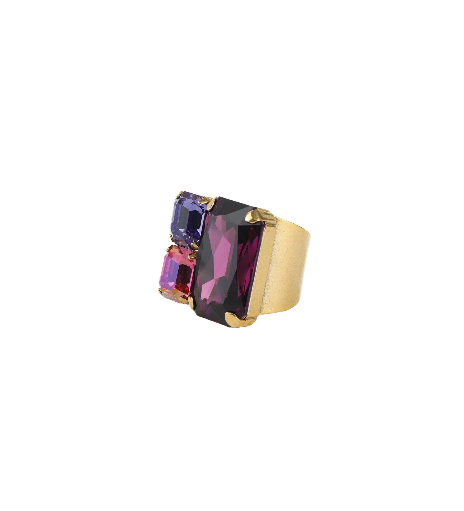 TOVA-Diana Ring-Rings-14k Gold Plated, Amethyst Crystal-Blue Ruby Jewellery-Vancouver Canada