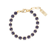 TOVA-Sarina Bracelet-Bracelets-14k Gold Plated, Tanzanite Crystal-Blue Ruby Jewellery-Vancouver Canada