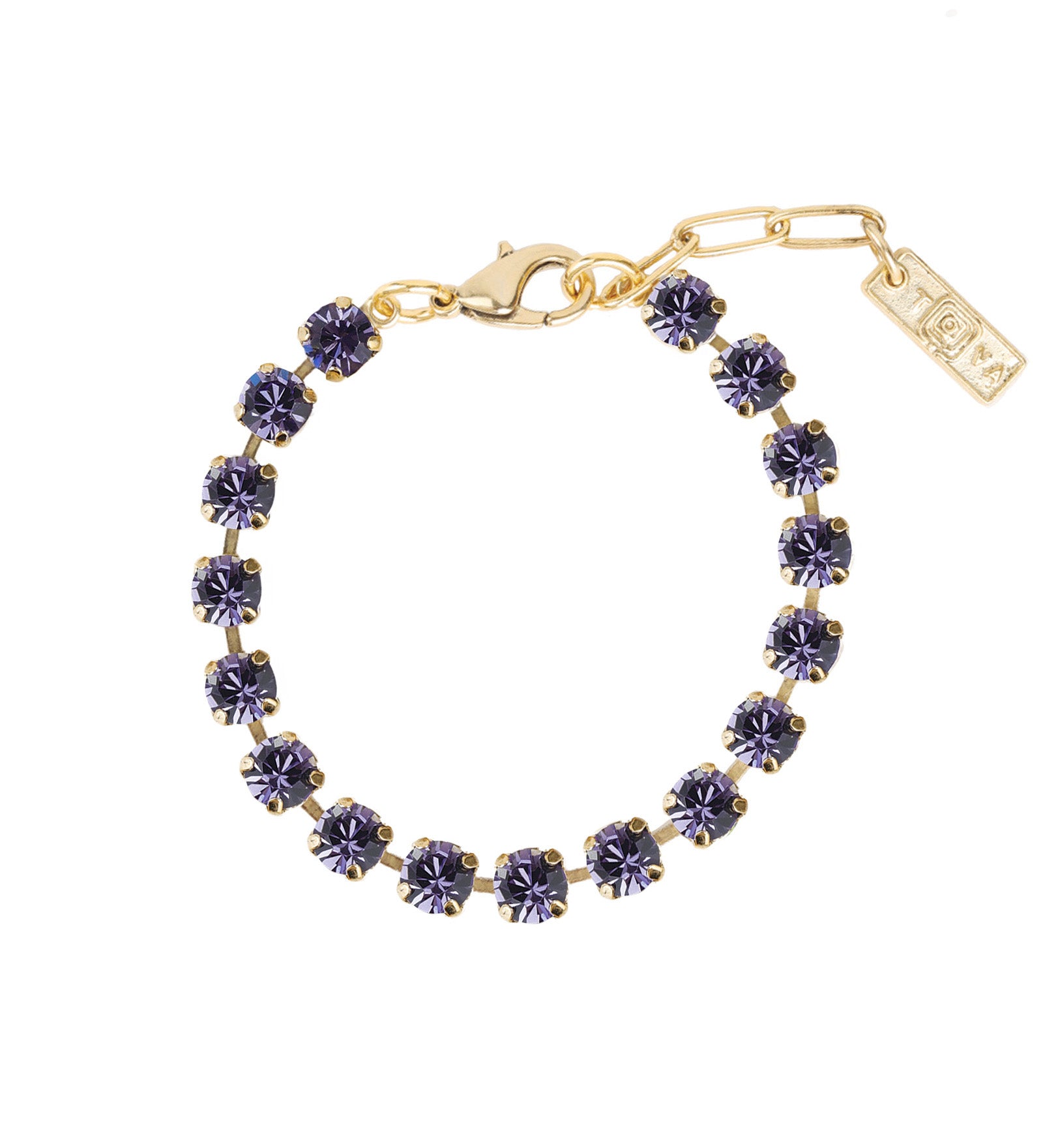 TOVA-Sarina Bracelet-Bracelets-14k Gold Plated, Tanzanite Crystal-Blue Ruby Jewellery-Vancouver Canada