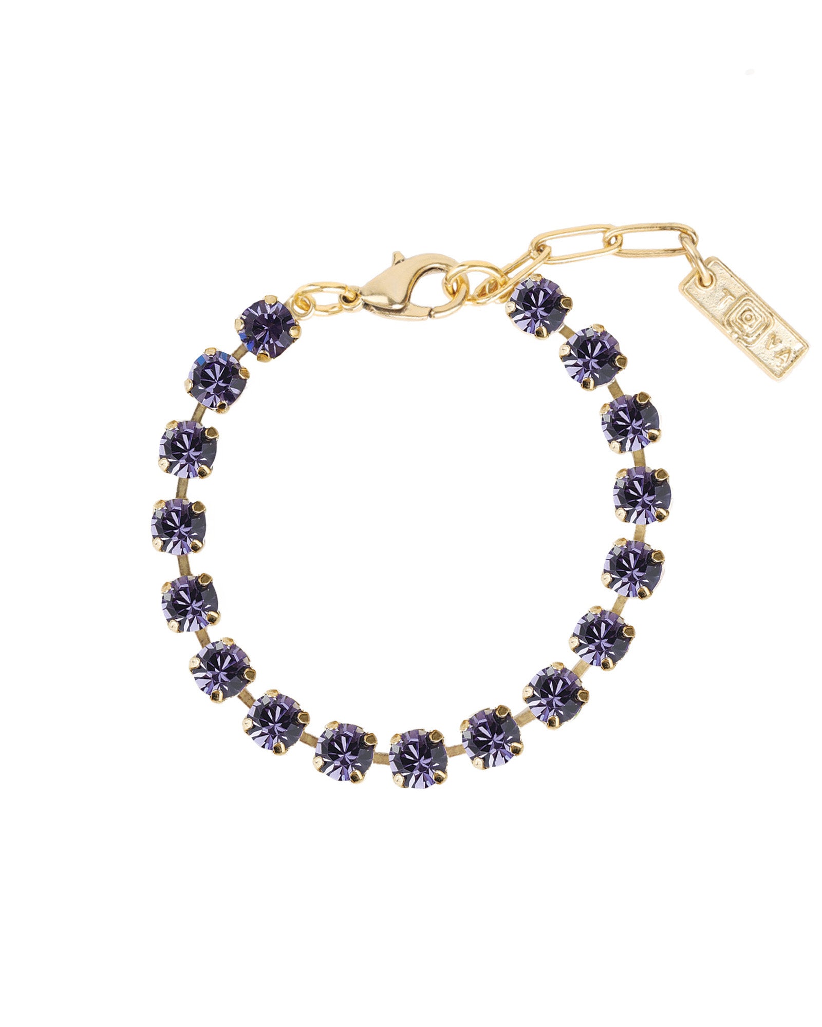 TOVA-Sarina Bracelet-Bracelets-14k Gold Plated, Tanzanite Crystal-Blue Ruby Jewellery-Vancouver Canada