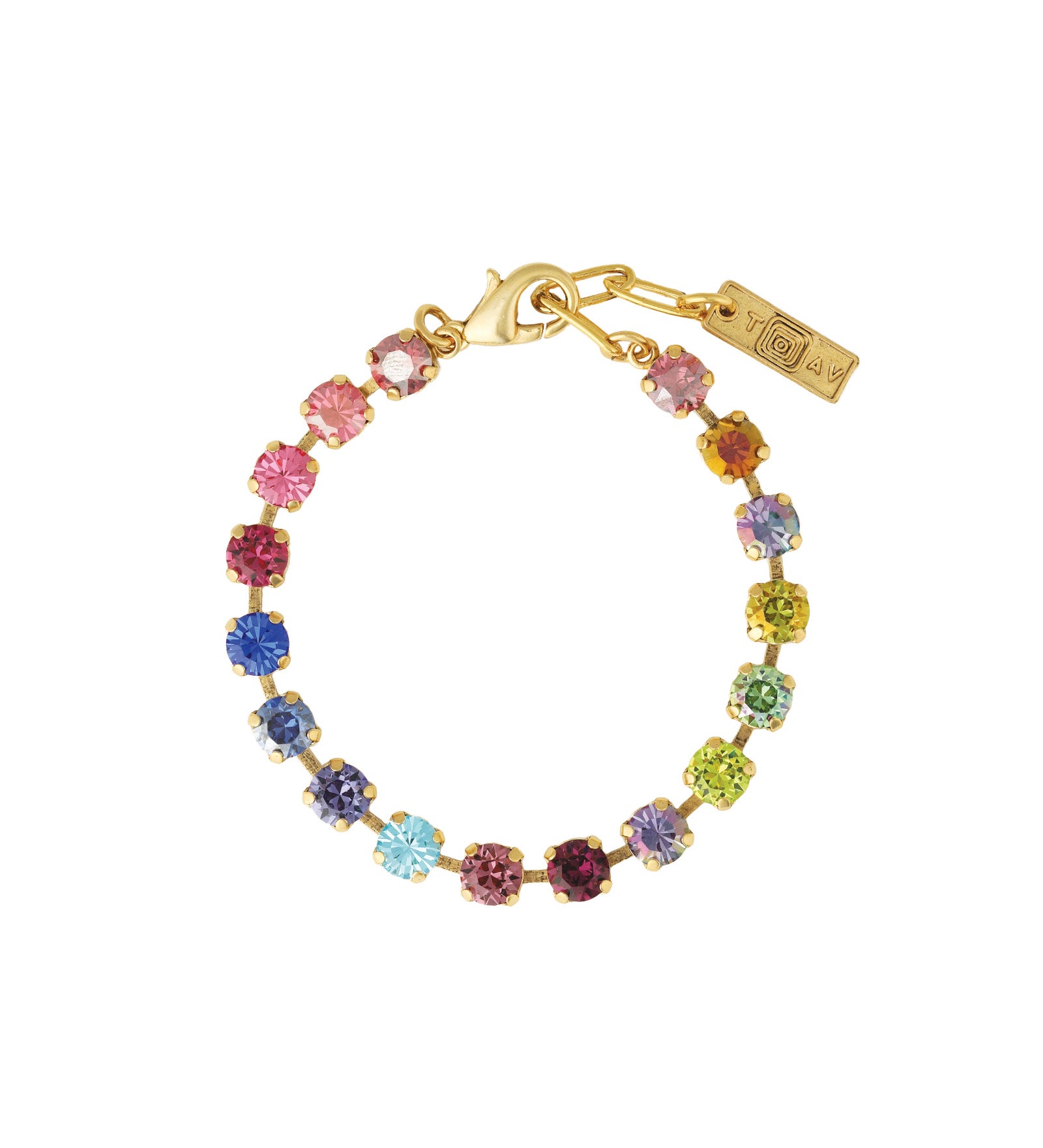 TOVA-Sarina Bracelet-Bracelets-14k Gold Plated, Bohemian Wonderland Crystal-Blue Ruby Jewellery-Vancouver Canada
