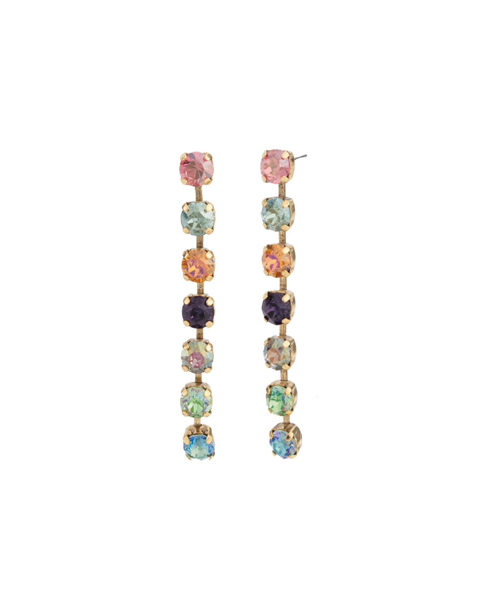 TOVA-Berenike Earrings-Earrings-14k Gold Plated, Bohemian Wonderland Crystal-Blue Ruby Jewellery-Vancouver Canada