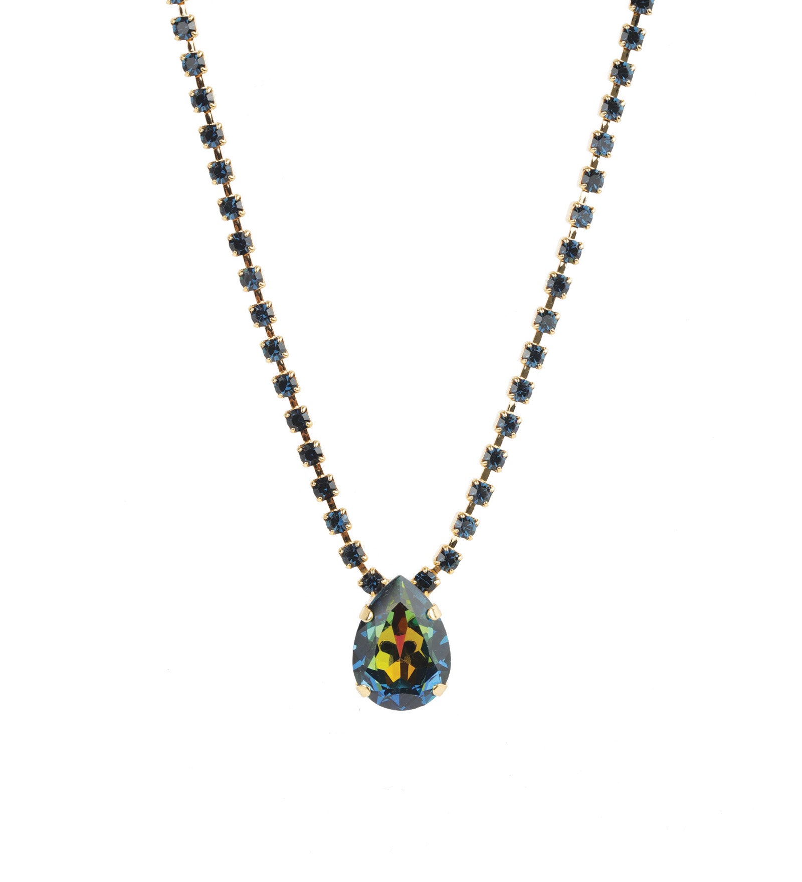 TOVA-Milli Necklace-Necklaces-14k Gold Plated, Montana & Volcano Crystal-Blue Ruby Jewellery-Vancouver Canada