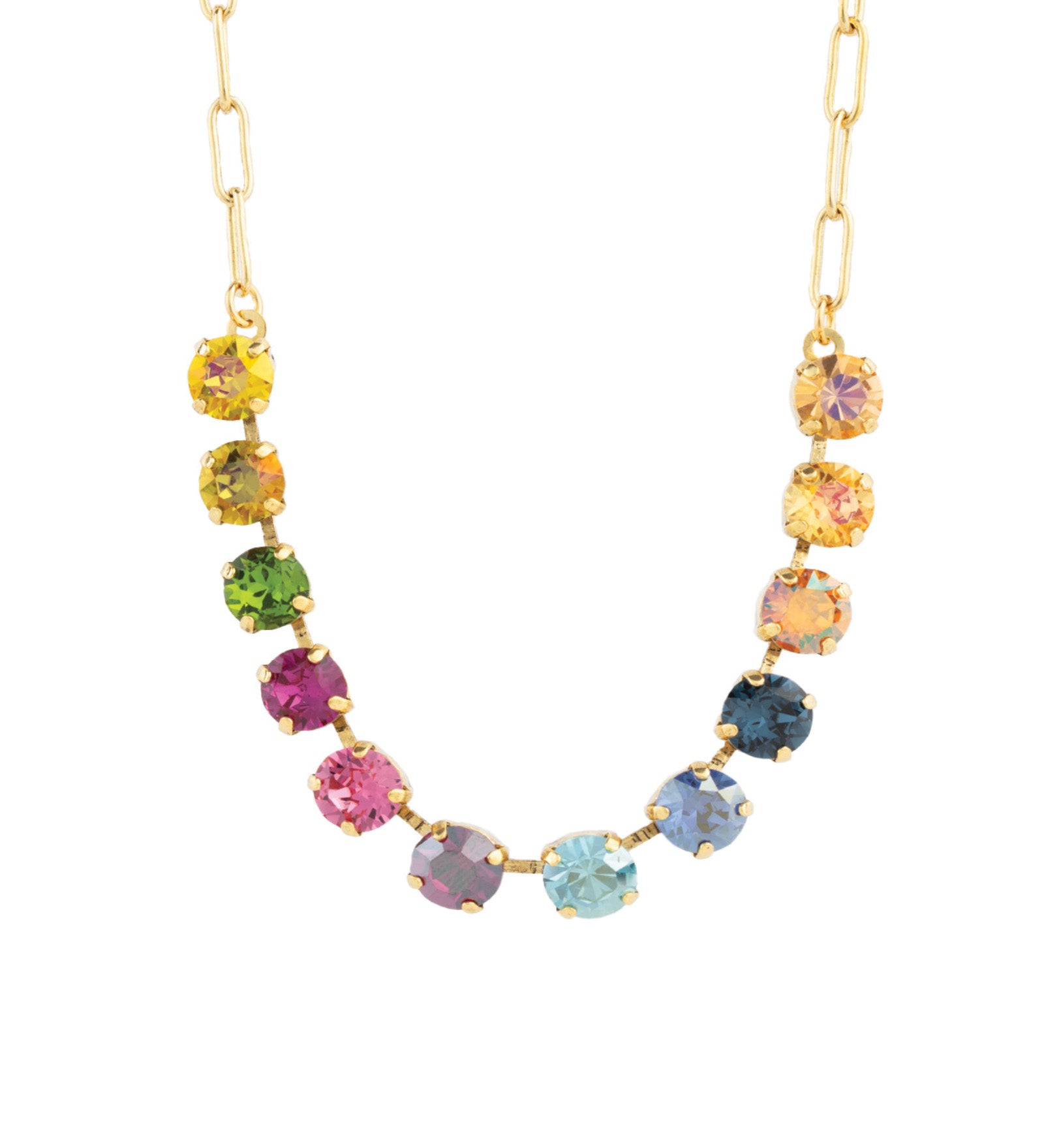 TOVA-Mini Oakland Necklace-Necklaces-14k Gold Plated, Bohemian Wonderland Crystal-Blue Ruby Jewellery-Vancouver Canada