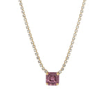 TOVA-Rhys Square Necklace-Necklaces-14k Gold Plated, Iris Crystal-Blue Ruby Jewellery-Vancouver Canada