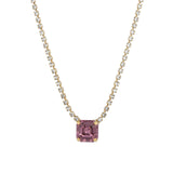 TOVA-Rhys Square Necklace-Necklaces-14k Gold Plated, Iris Crystal-Blue Ruby Jewellery-Vancouver Canada