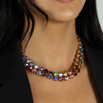 TOVA-Simone Choker-Necklaces-14k Gold Plated, Bohemian Wonderland Crystal-Blue Ruby Jewellery-Vancouver Canada