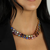 TOVA-Simone Choker-Necklaces-14k Gold Plated, Bohemian Wonderland Crystal-Blue Ruby Jewellery-Vancouver Canada
