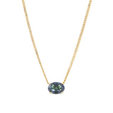 TOVA-Iza Necklace-Necklaces-14k Gold Plated, Golden Sahara Crystal-Blue Ruby Jewellery-Vancouver Canada