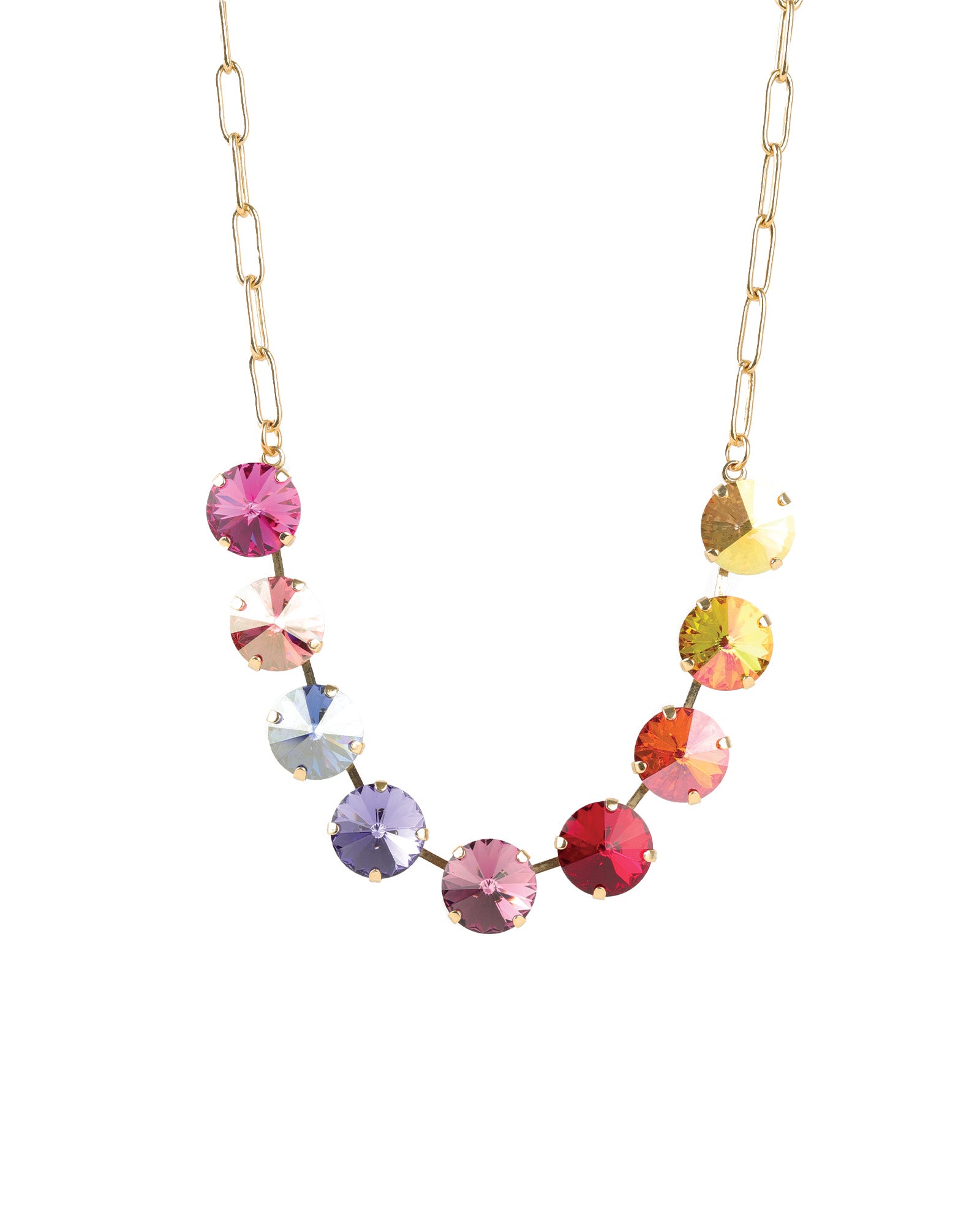TOVA-Mini Sofia Necklace-Necklaces-14k Gold Plated, Bohemian Wonderland Crystal-Blue Ruby Jewellery-Vancouver Canada
