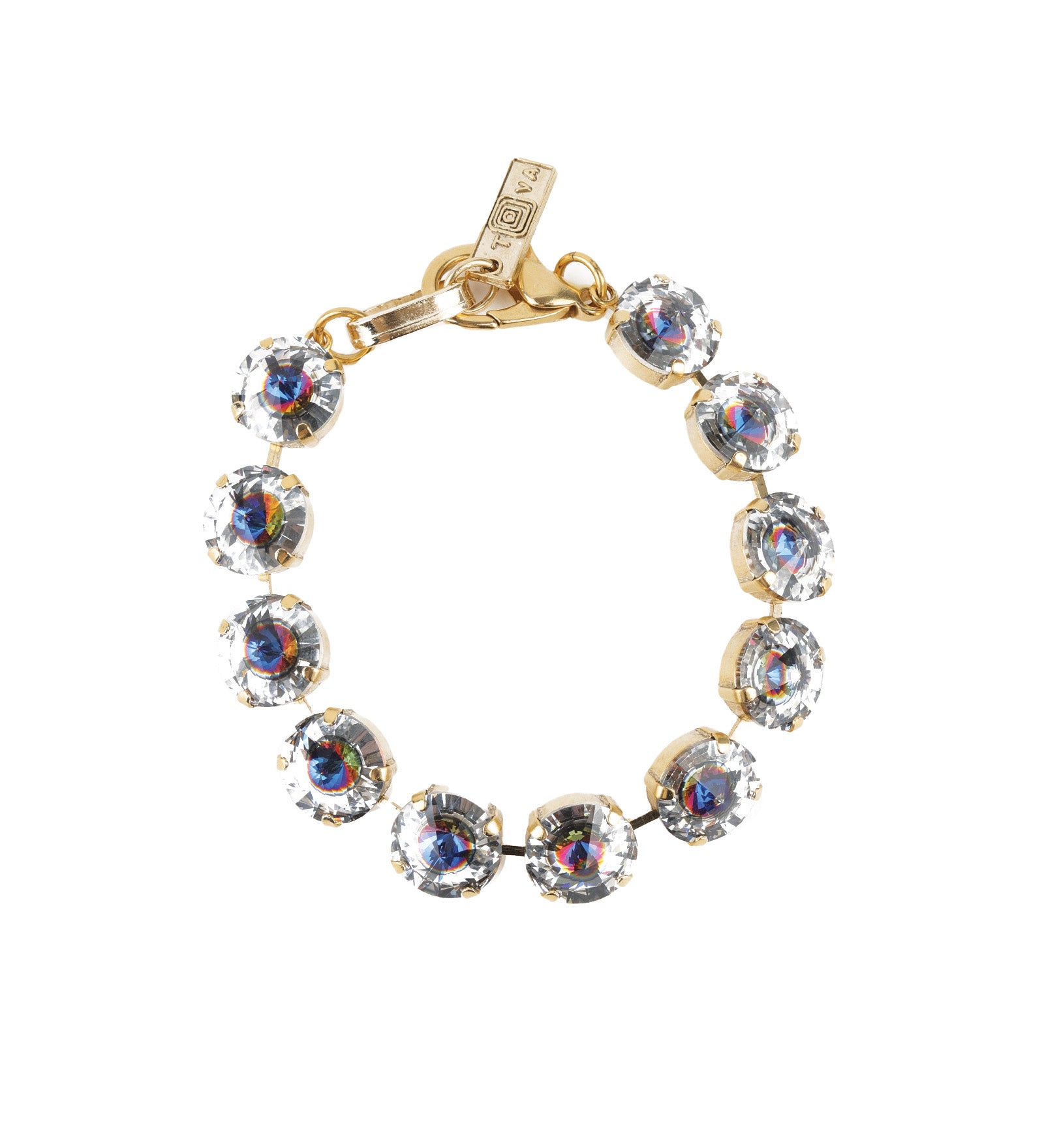 Croatia Bracelet 14k Gold Plated, Peacock Crystal
