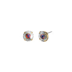 TOVA-The Basic Stud | 12mm-Earrings-14k Gold Plated, Peacock Crystal-Blue Ruby Jewellery-Vancouver Canada