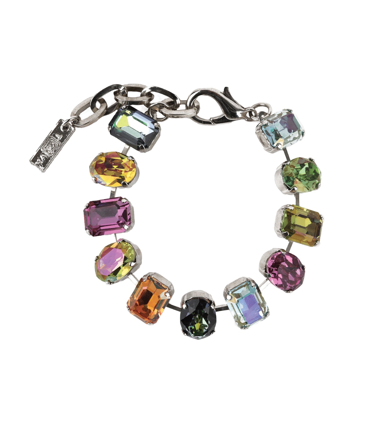 TOVA-Anjali Bracelet-Bracelets-Silver Plated, Bohemian Wonderland Crystal-Blue Ruby Jewellery-Vancouver Canada